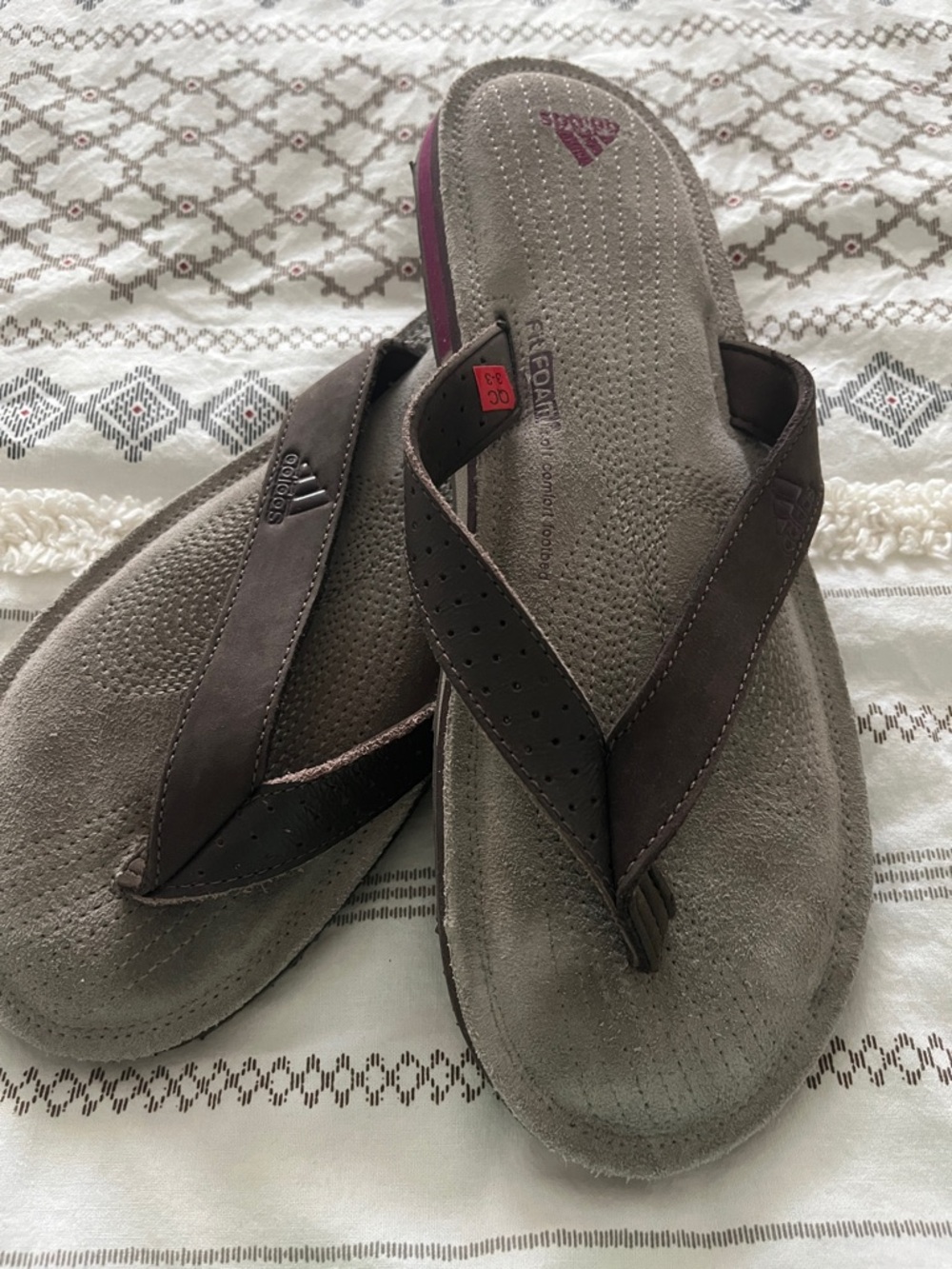 Adidas Women’s Brown Suede Flip Flop/ Sandals